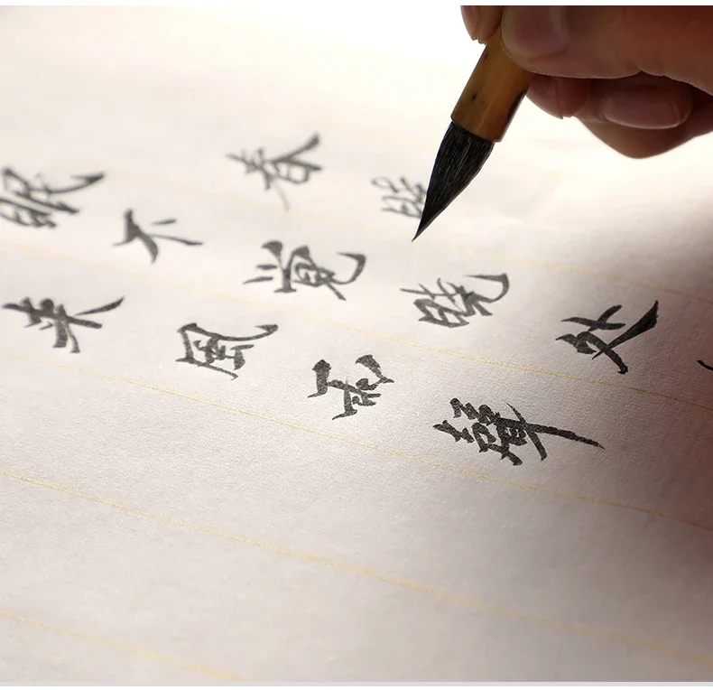 Rollende quadratische Gitter Xuan-Papier Kalligraphie Gitter halbreifes Reispapier Papel Arroz Anfänger Pinselstift Schreibübungspapier – Detail 5