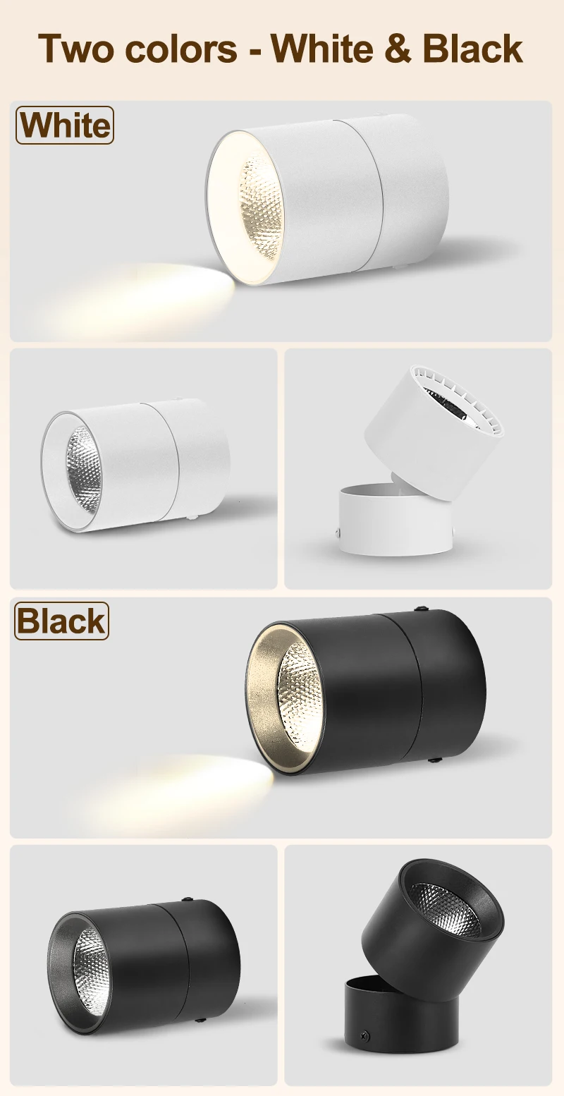 Description Picture 4 of itemFoldable Led Downlight Surface Mounted Spotlight Ceiling Lamp Kitchen Led Spot Light for Store Home Living Room Decor Lighting