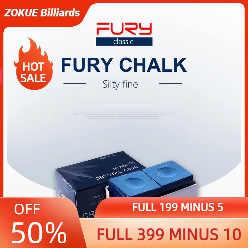 FURY Billiards Chalk 2 Pcs/lot Blue Crystal Chalk Professional Accessories Supplies Chocolate Billiard China