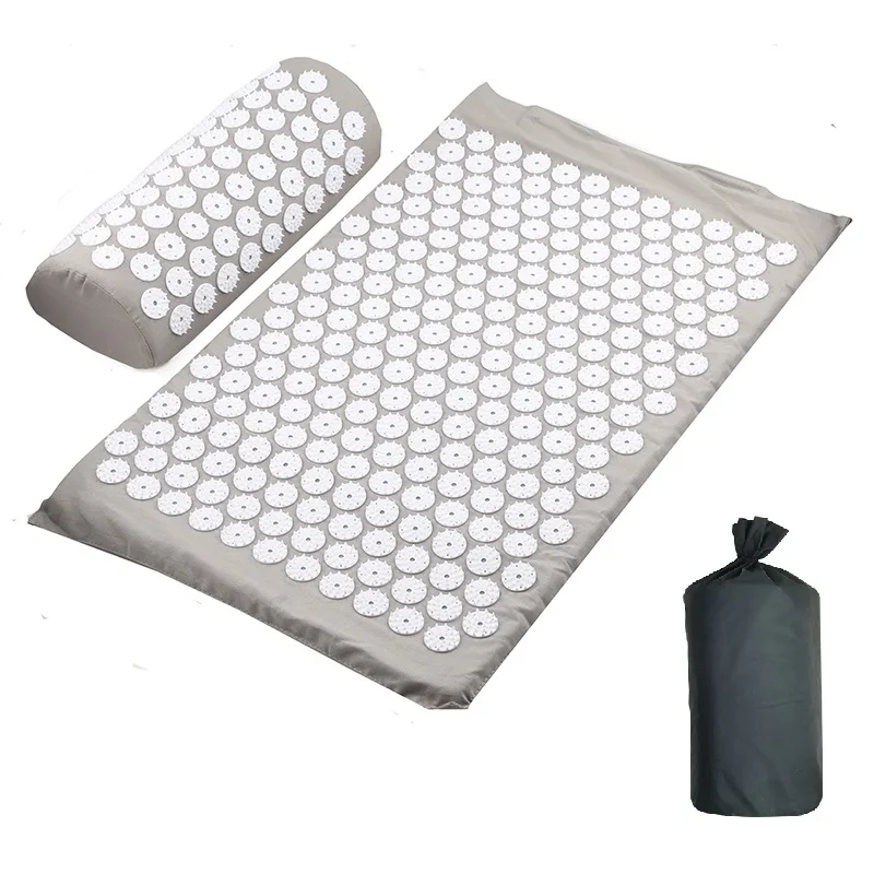 Yoga Massage Mat Acupressure Mat Back Neck Needle Acupuncture Pad Pillow Set Kuznetsov Applicator Spike Massager Cushion