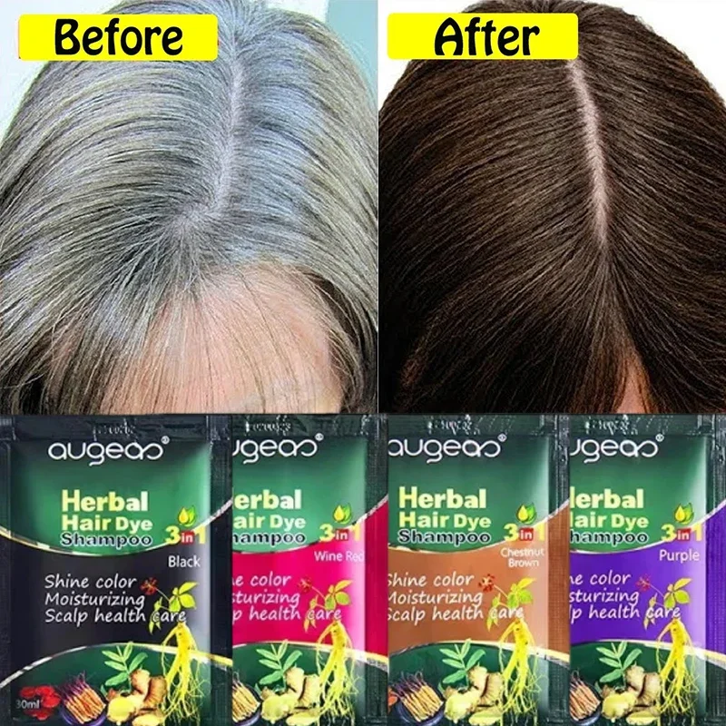 Pure Natural Herbal Hair Dye Shampoo 5 Minutes Change Hairs Color Non-irritating Repair Gray White Fashion Hair Care Women Men