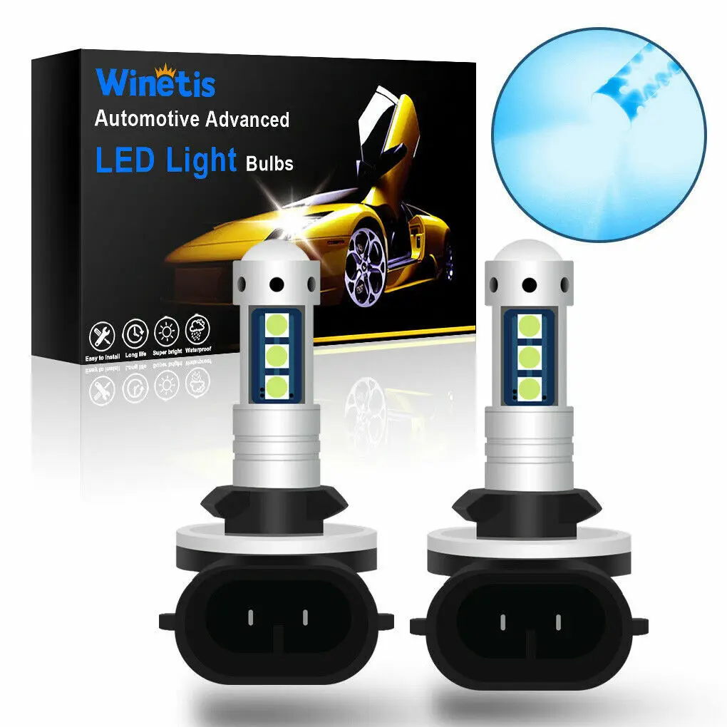 Winetis 2X 881 886 889 8000K Ice blue 15SMD 3030 LED Fog Light DRL High Power car Bulb Daytime Running Lights