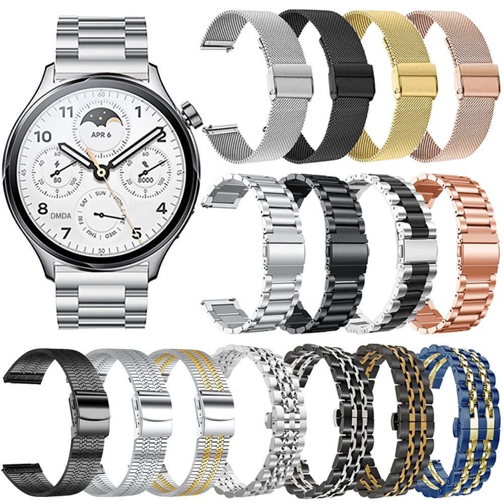 Cinturino In Metallo In Acciaio Inossidabile Per Xiaomi Watch S1 Pro / Active/Color 2 / Mi Watch Global Version Wristband Mesh Band Bracciale 22Mm