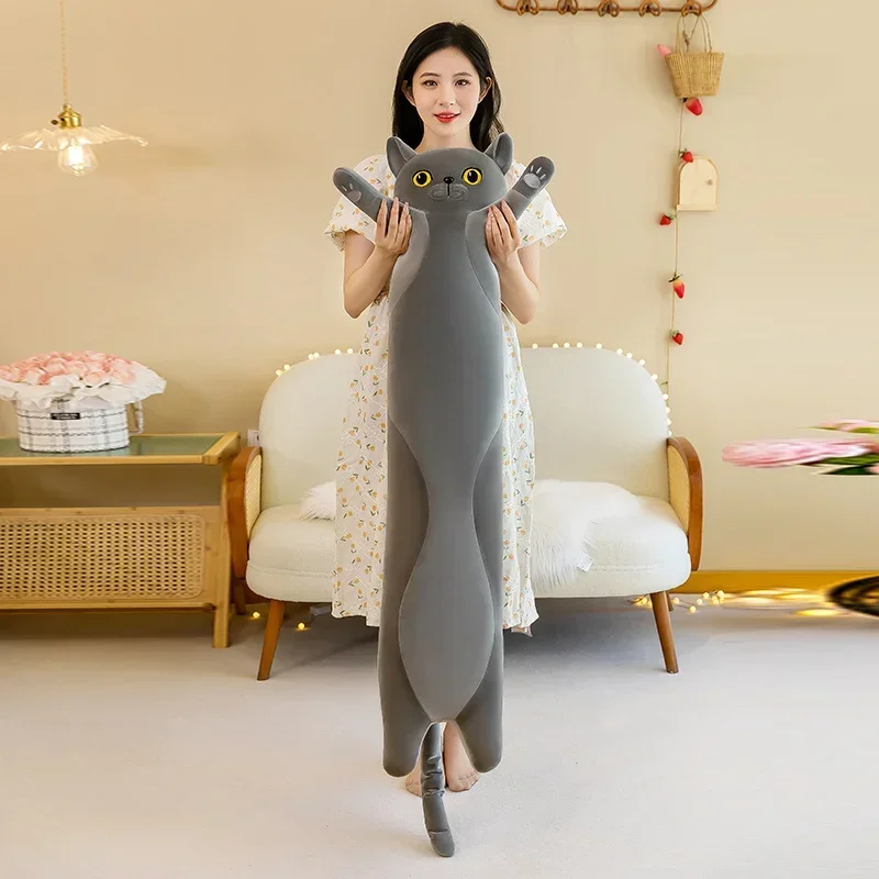 Kawaii Squishy Long Cat Roll Pillow Plush (100cm)