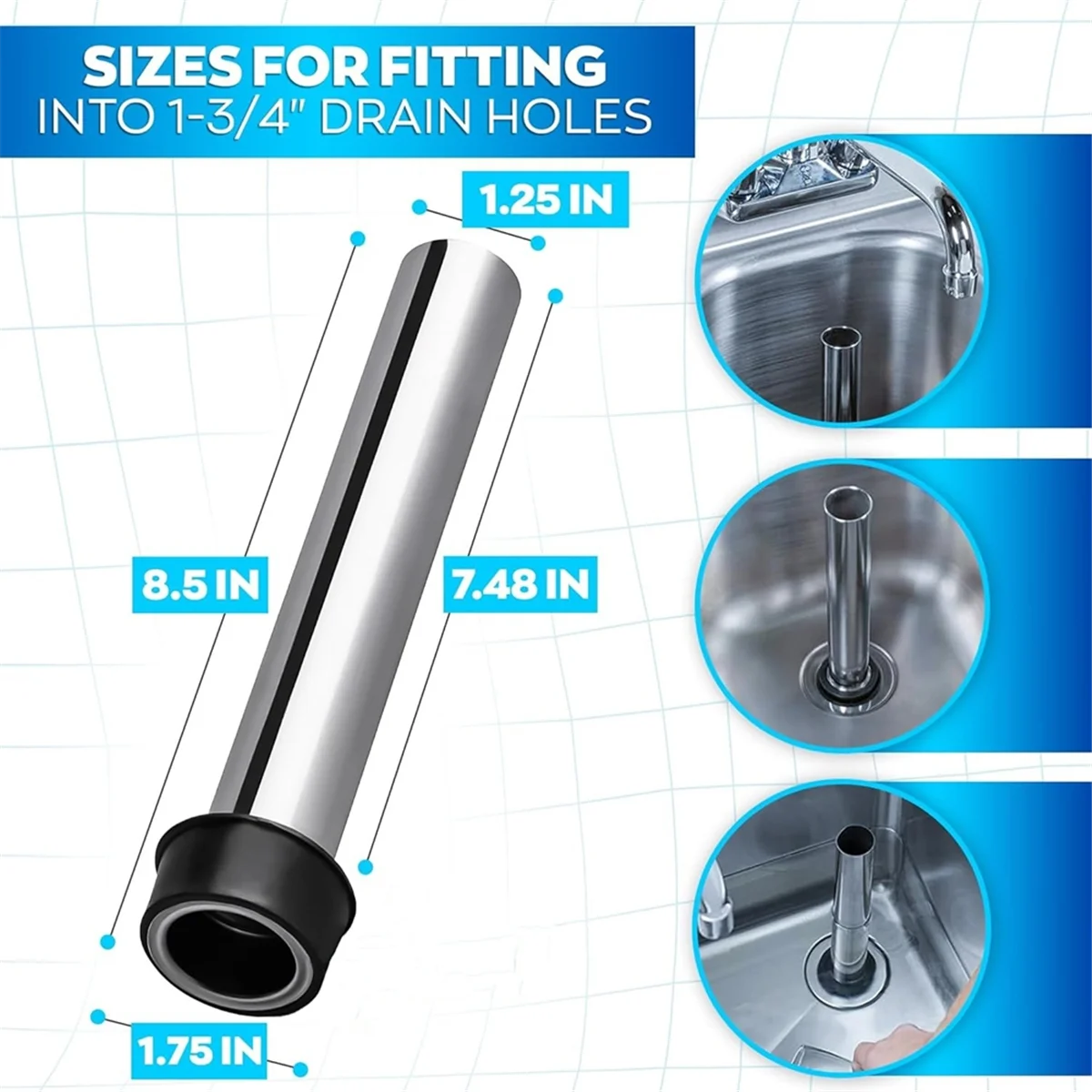 ABBO-Bar Sink Overflow Pipe 7.48inch Sink Strainer Pipe
