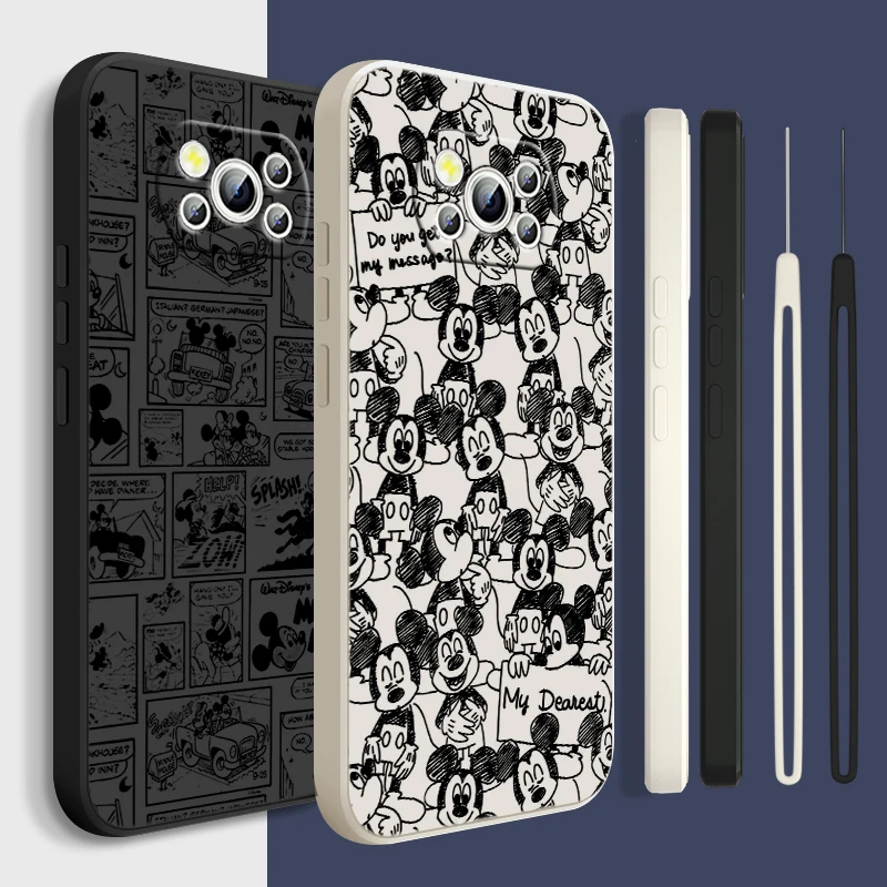 

Disney Mickey Minnie For POCO M5S M4 M3 C55 C50 C40 C3 X5 X4 X3 X2 F5 F4 F3 Pro GT NFC Liquid Rope Phone Case