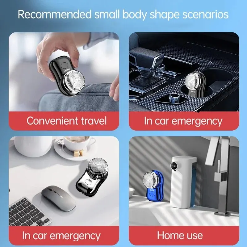 New Mini Portable Electric Usb Rechargeable Shaver Mens Razor Portable Waterproof Razor Travel Goods Waterproof Onboard mini electric shaver
