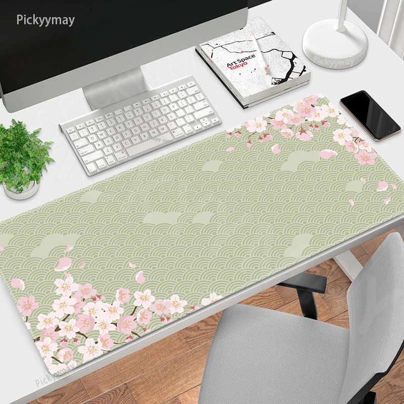 Large Sakura Gaming Mouse Pad Cherry Blossom Office Desk Mat_voghion.com
