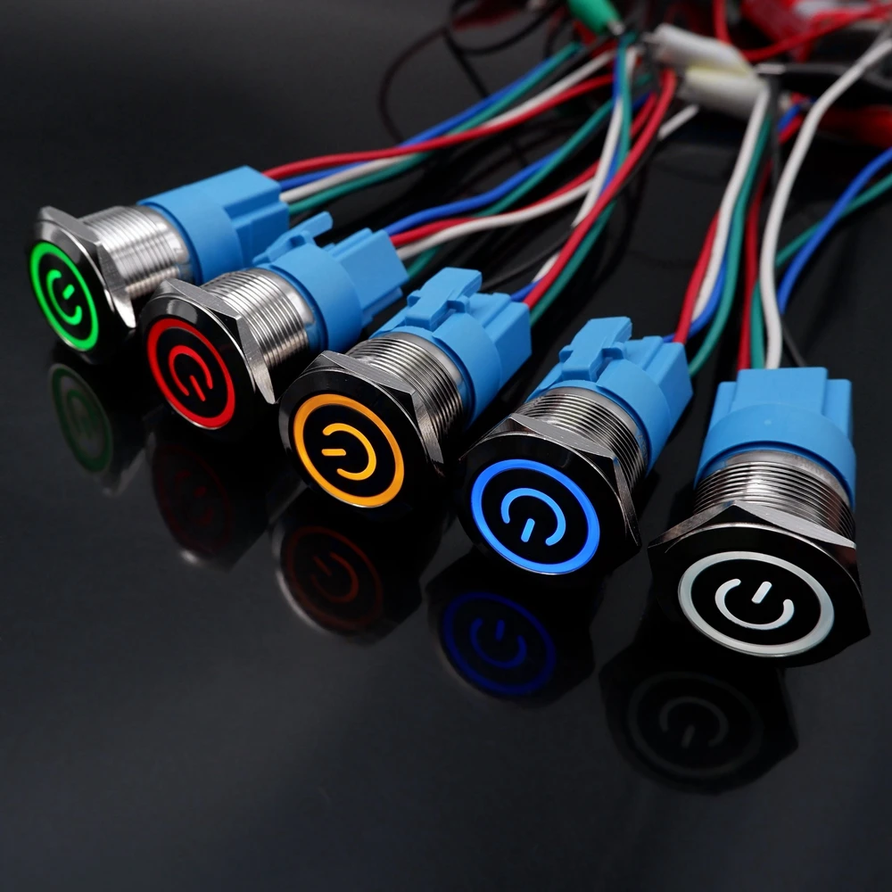 Pulsante, Cromo - 3V/5V, Illuminato A LED - Con Presa Di Corrente - Foto 10