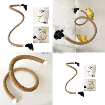  Hemps Rope Birdcage Perch Parrots Climbing Play Stand Perch for Bird Enrichment 1