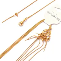 5 pièces/lot plaqué or 18 carats amovible 50cm en acier inoxydable boîte de bricolage serpent croix lien chaîne collier femmes pendentif à breloque bijoux 1