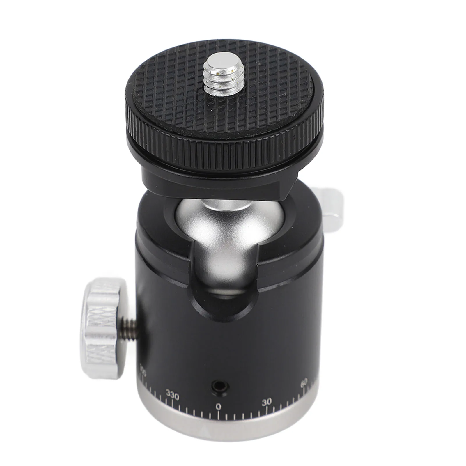 Camera Tripod Head Aluminum Alloy 360 Degree Rotatable Mini Ball Head with 1/4 Inch Screw Cold Shoe Mount for SLR Cameras