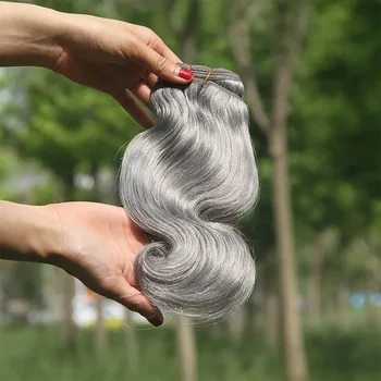 10-30 Inch Body Wave Bundles Human Hair Sliver Grey 100% Unprocessed Brazilian Human Virgin Hair Double Weft For Women 1/3/4 PCS 1