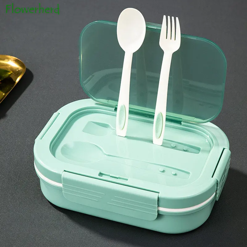 Lunch Box Bento Box With Spoon For Children Adults Office Worker Microwae Heated  Lunch Container 