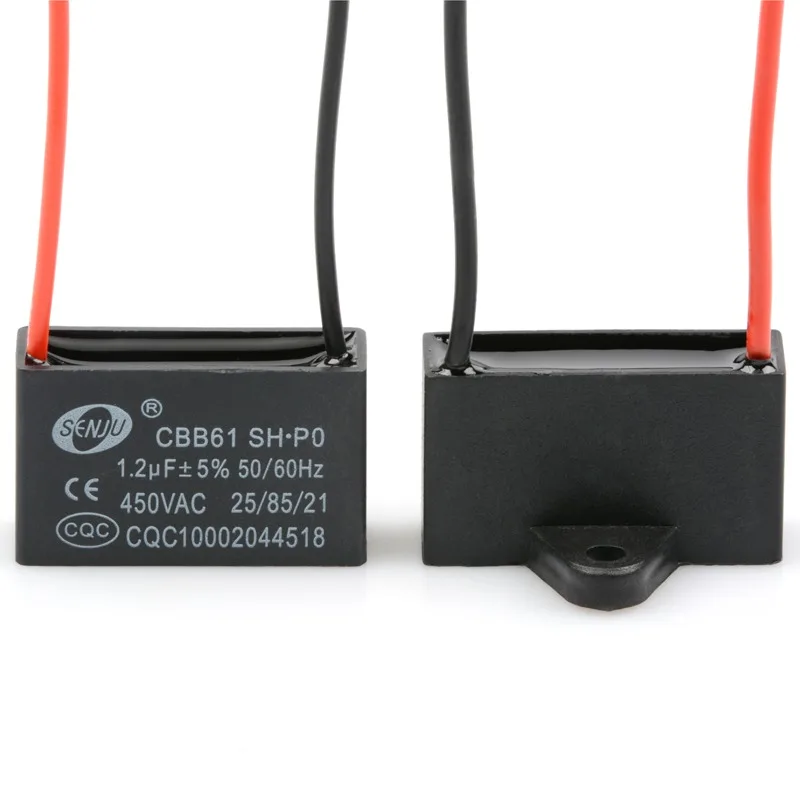 CBB61 Motor Start Capacitor 450V AC Fan Condenser 1/1.2/1.5/1.8/2/2.5/3/4/5/6/8/10UF