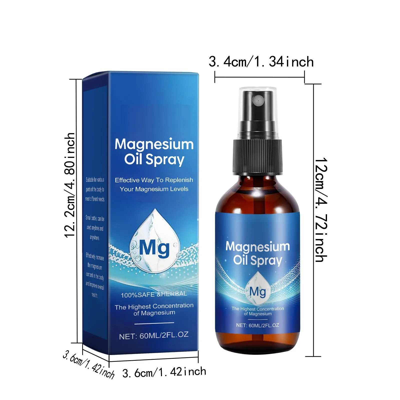 Magnesium Oil Spray Natural Spray(2 Fl.Oz) 60ml