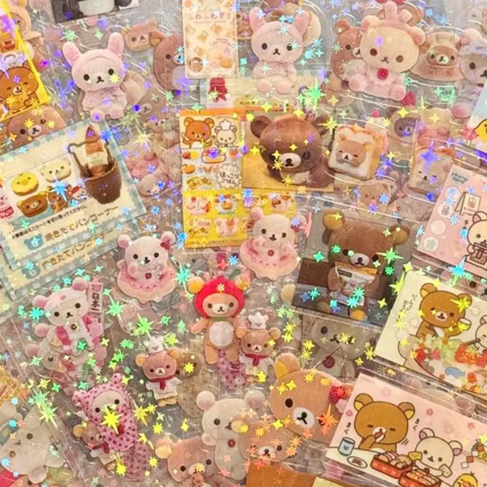 5sheets Rilakkuma Waterproof Cutting film sticker Hand account materials Water cup Desktop decoration children DIY Card stickers Best Sellers In Toys & Games