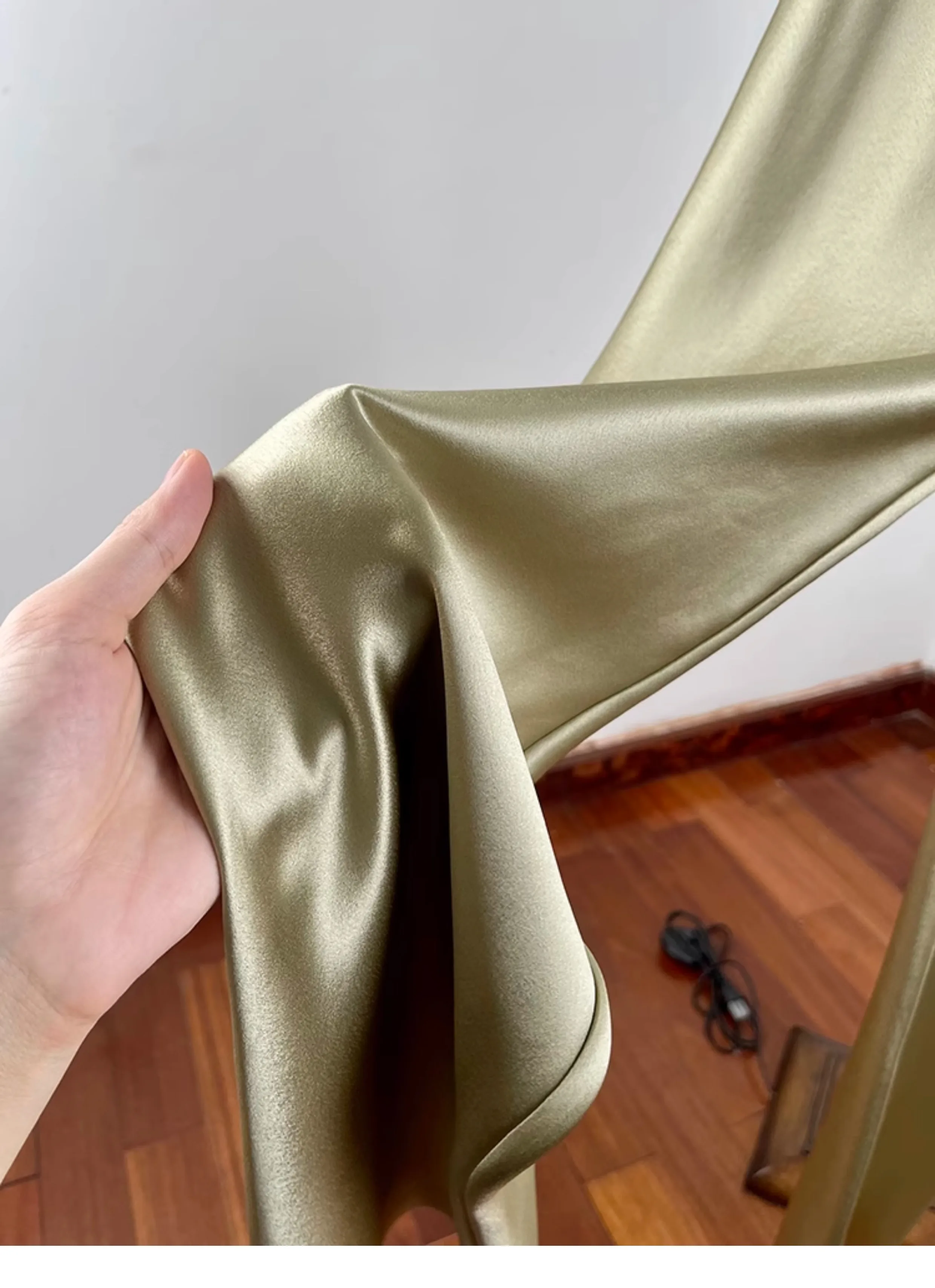 Minimalist and laid-back acetate satin straight-leg casual pants for women! Comfortable air pants, wide-leg pants, floor-length