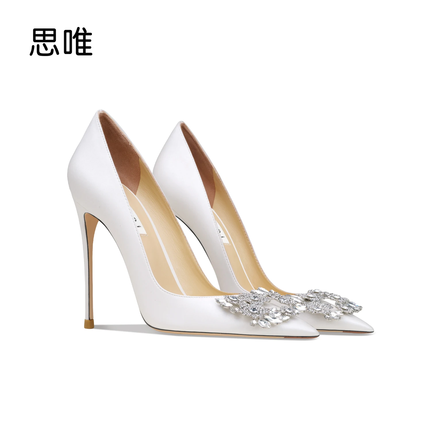 Bride Party Pumps Rhinestone Shoes 2023 Stiletto Red Sole Pointed women's  Shoes Luxury Designer Brand High Heels - AliExpress