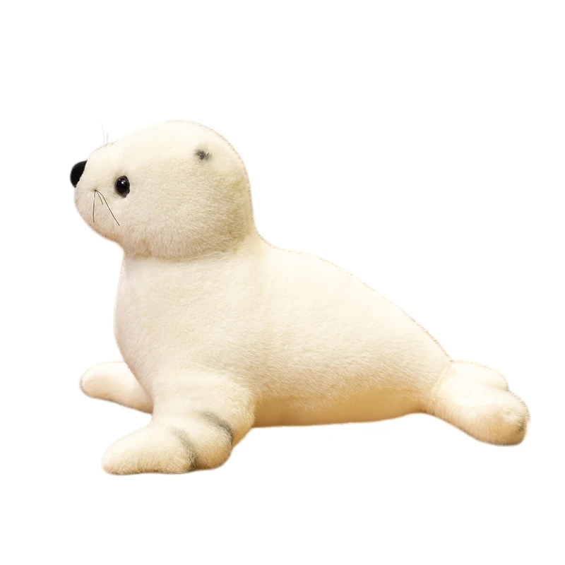 New White Seal Doll Simulation Stuffed Plush Toy Handmade Doll Cartoon Anime Cute Children's Birthday Gift Fun Doll