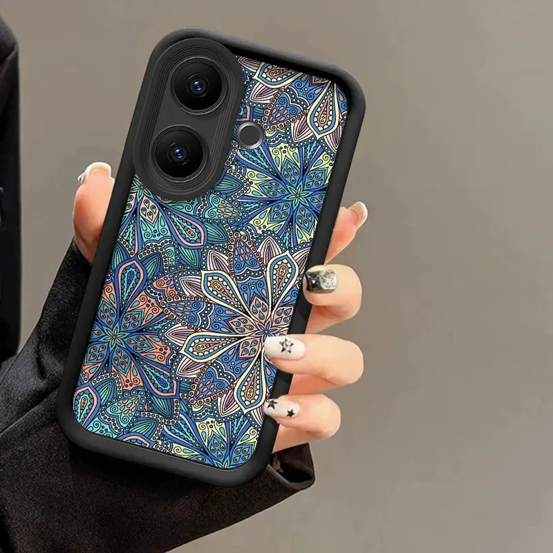 Floral Pattern Flexible Silicone Protective Phone Case