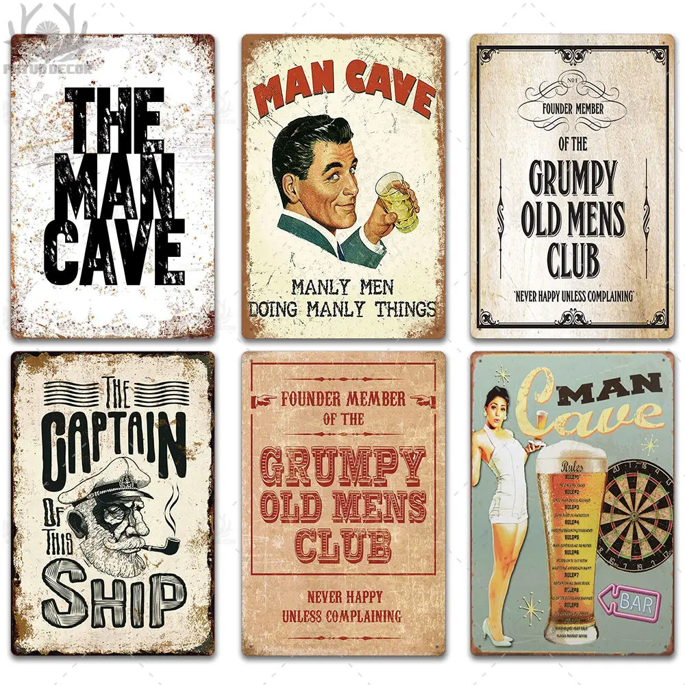 teer Retro Vintage Funny Fishing Signs for Man Cave,giftss for men