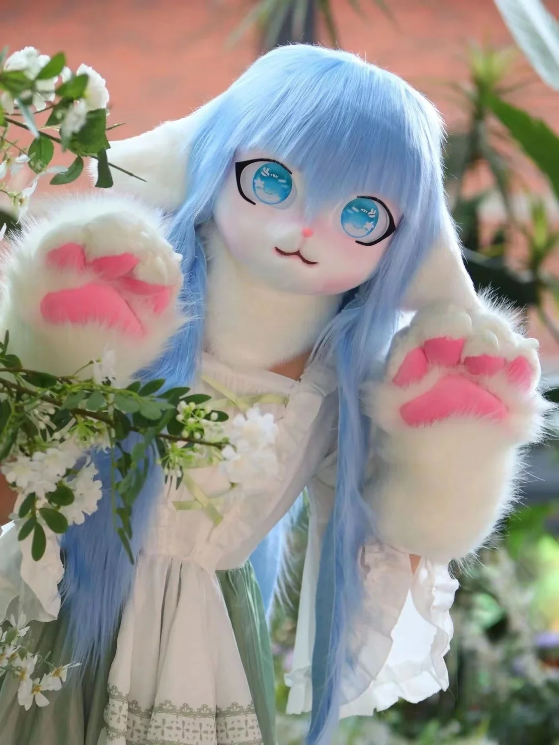 Cute Fursuit Kigurumi Headsets Furry Animal Cosplay Costumes Comiket Furries Rubbit Doll Cat Comiket Furries Doll costumes