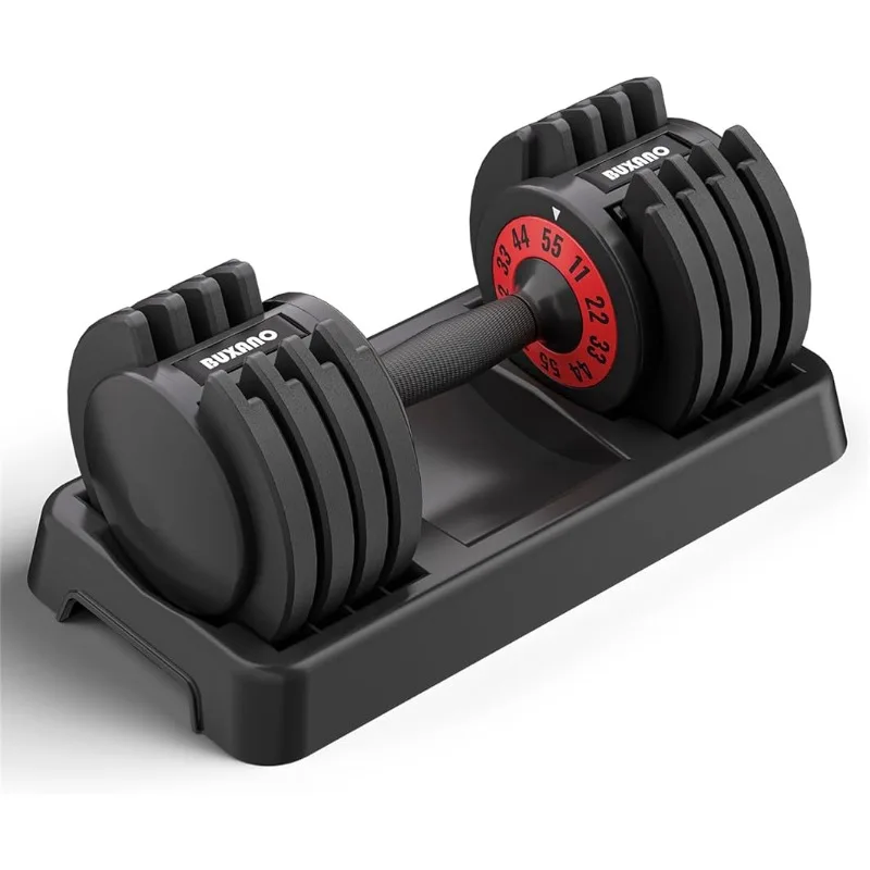 

Adjustable Dumbbell 25/55LB Single Dumbbell 5 in 1 Free Weight Dumbbell with Anti-Slip Metal Handle,Perfect for Full Body Workou