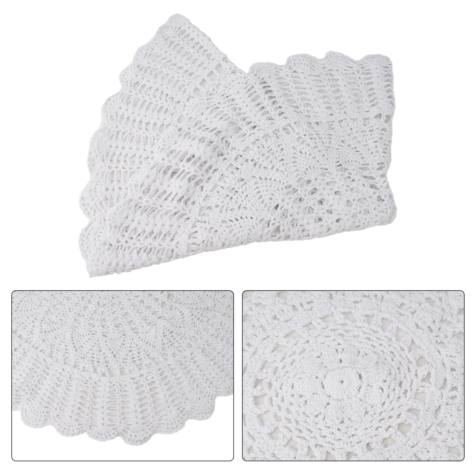 

Round Table Cloth Vintage Lace Tablecloth Embossed Round Placemat Kitchen Dining Table Mat Home Decor Manual Crochet Flowers