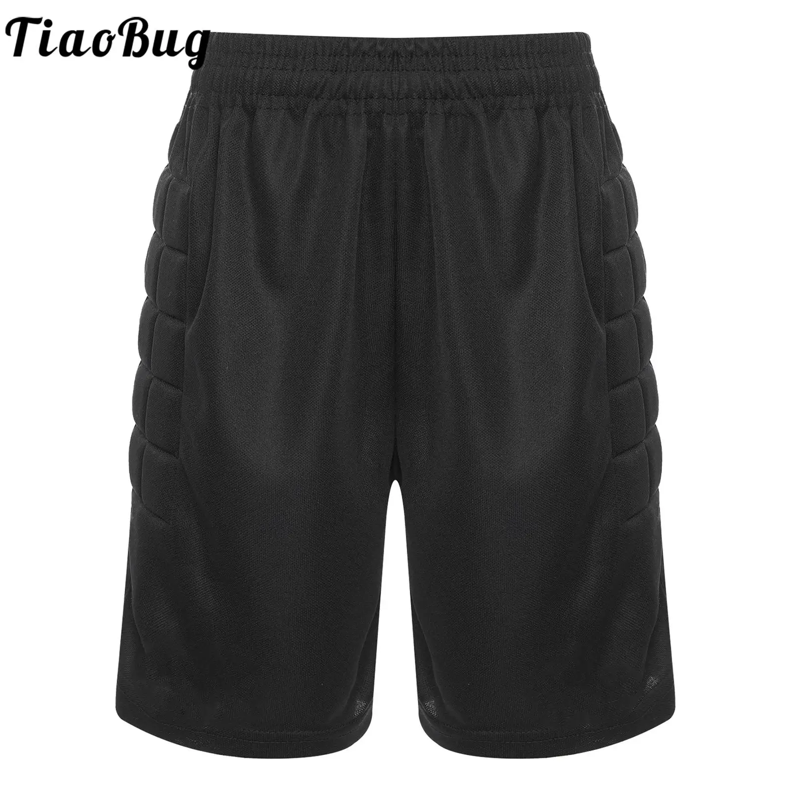 

2023 Kids Boys Goalkeeper Pants/Shorts Soccer Training Bottoms Drawstring Trousers Goalie Protective Padded Mid Waist Sweatpants