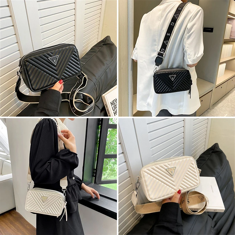 

Новая модная простая легкая сумка-бокс, Женская трендовая сумка через плечо в диагональную полоску, женская сумка-мессенджер из мягкой искусственной кожи G-guesss