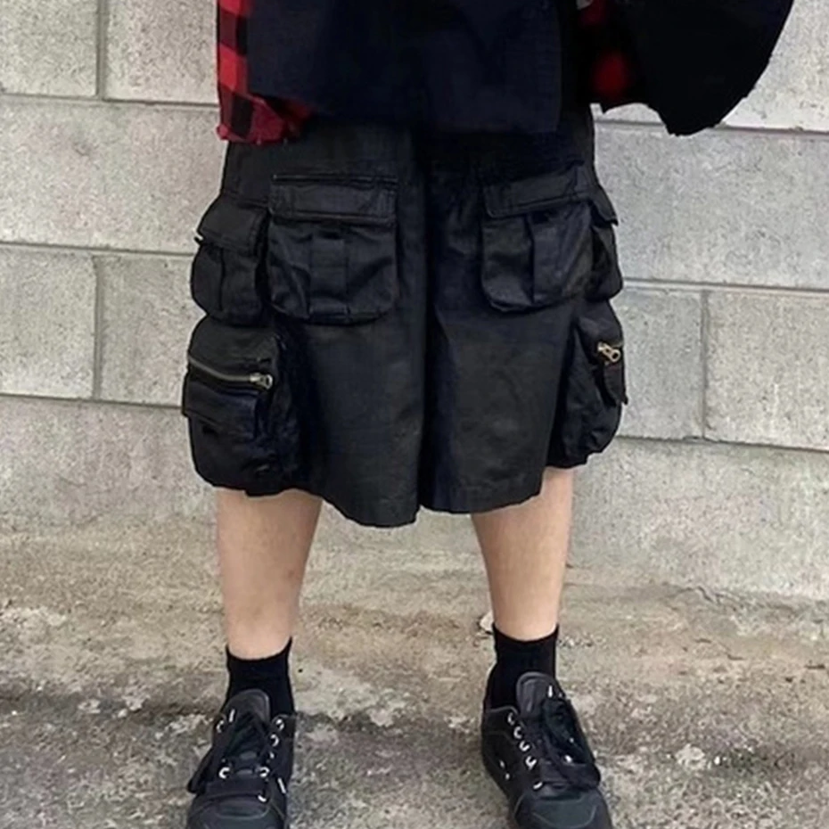 Tactical Cargo Shorts Men's RO Style Black Loose Casual Shorts Streetwear Harajuku Hip Hop Shorts Black 4