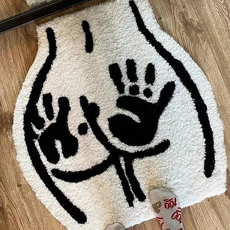 Floor Mat Shaggy Rugs Small Ass Butt Soft Tufted Rug Thickened Flocking Mat For Bathroom Non-slip Absorb Water Plush Handmade