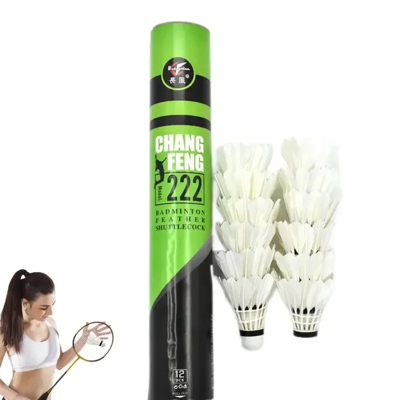 Badminton Shuttlecock White Duck Feather Flying Stability Durable Ball Indoor Outdoor Game badminton shuttlecock badminton ball feather shuttlecock