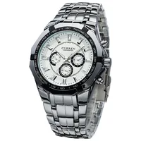 CURREN 8084 Watch Luxury Fashion Men's Quartz Watch Silvery Stainless Steel Strap Analog Display Wristwatch for Male 4