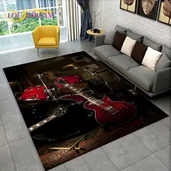 Drum Kit Music Instruments Area Rug,Carpet Rug for Living Room Bedroom Sofa Doormat Decoration, Kids Play Non-slip Floor Mat 3D