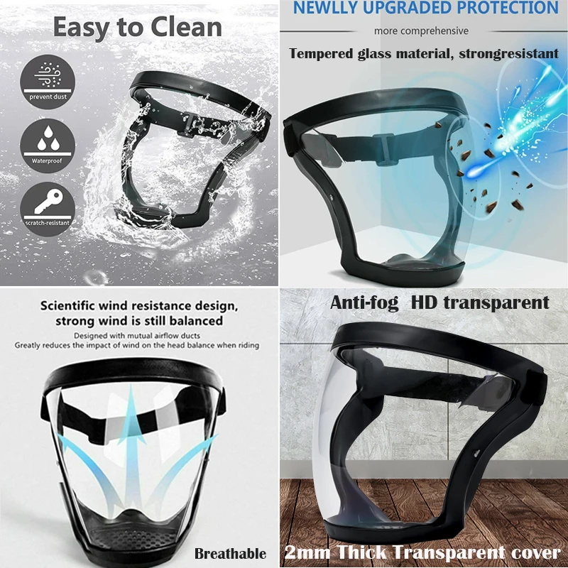 Face Mask Full For Kitchen Tools Oil-splash Proof Motorcycle Bicycle Cycling Windproof Protection Glasses Dusting