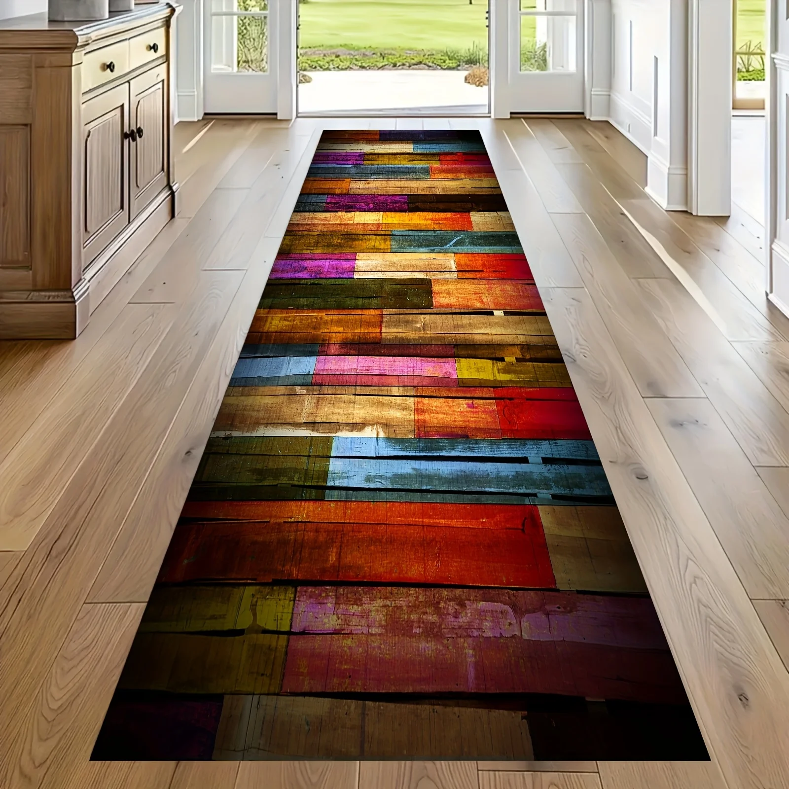 VIKAMA Rich Color Teppich Regenbogen Bodenmatte Langer Teppich Läufer Teppich Küchenteppich Wohnzimmer Schlafzimmer Teppich Nachttisch Decke Home De – Detail 8
