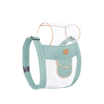 Marsupio ergonomico Supporto per la testa traspirante Rete per zaini per neonati Cinghie incrociate Avvolgente per imbracatura per neonato su due lati da strada