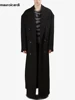 Mauroicardi Autumn Winter Extra Long Black Oversized Thick Warm Soft Wool & Blends Coat Men Double Breasted Korean Fashion 2023 5