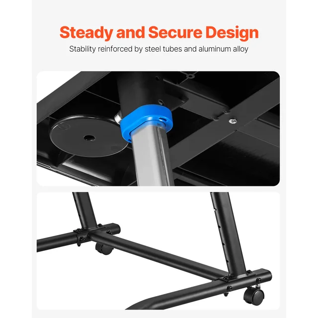 SucceBuy Cycling Desk Mobile Foldable Multi-Functional Bike Trainer & Treadmill Desk w/ Lockable Wheel for Home Office Exercise