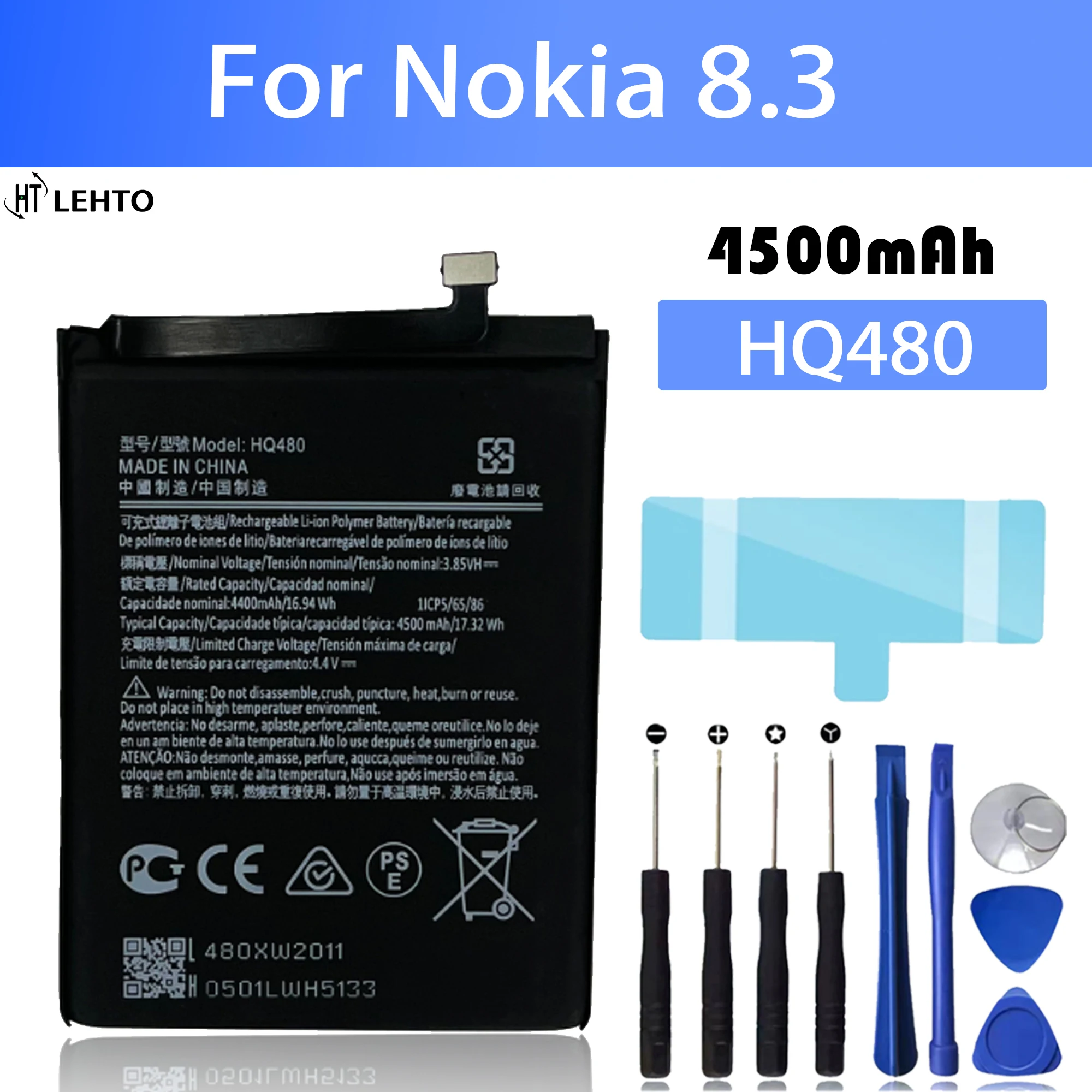 

HQ480 Battery For Nokia 8.3 5G NK8.3 TA-1243 TA-1251 high capacity Capacity Replacement Repair Part Phone Batteries Bateria