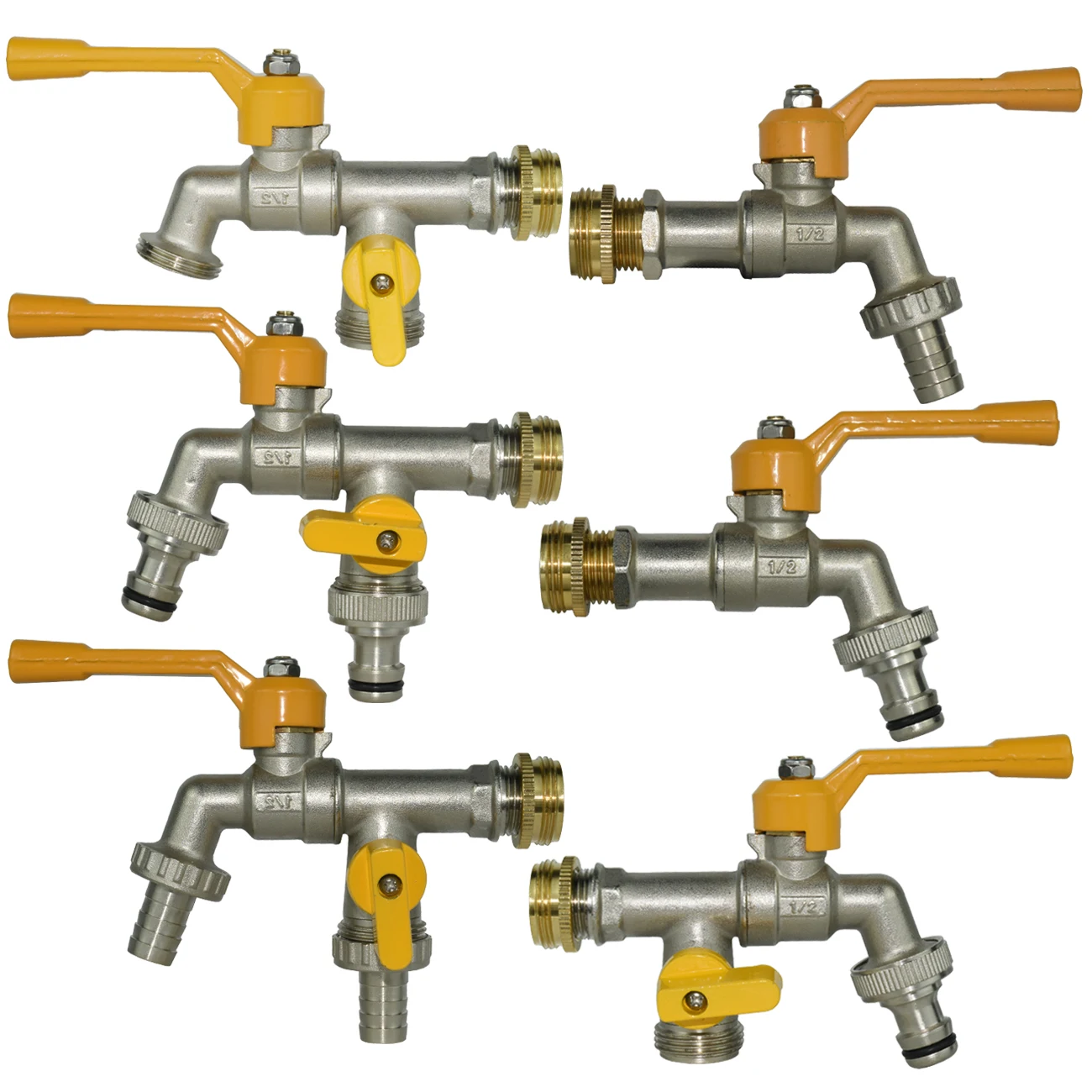 1 Pz Ottone 2 Vie E 1 Via Rubinetto Giunto 1/2 ''Ibc Serbatoio Dell'Acqua Connettore Tubo Da Giardino Irrigazione Rubinetto Adattatore Raccordo Di Ric