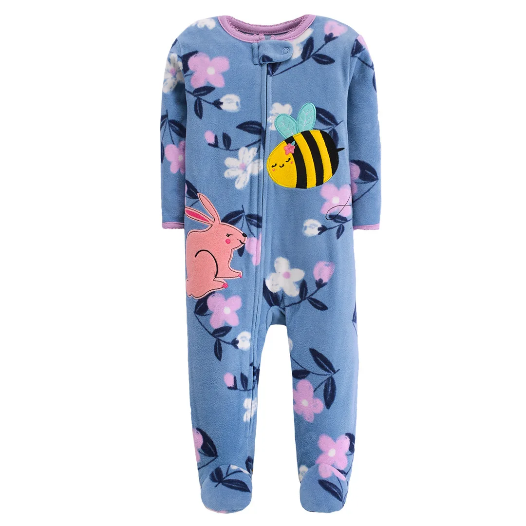 Fleece Baby Pajamas Winter Romper Coverall Jumpsuits Born Boys Clothing Warm Girls Clothes Toddler Kids Rompers - AliExpress