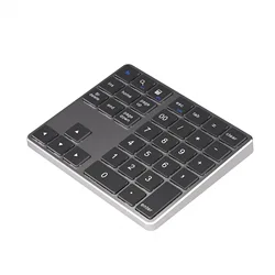 Wireless Rechargeable Dual Mode Numeric Keypad with Bluetooth and 300mAh Battery (Gray)