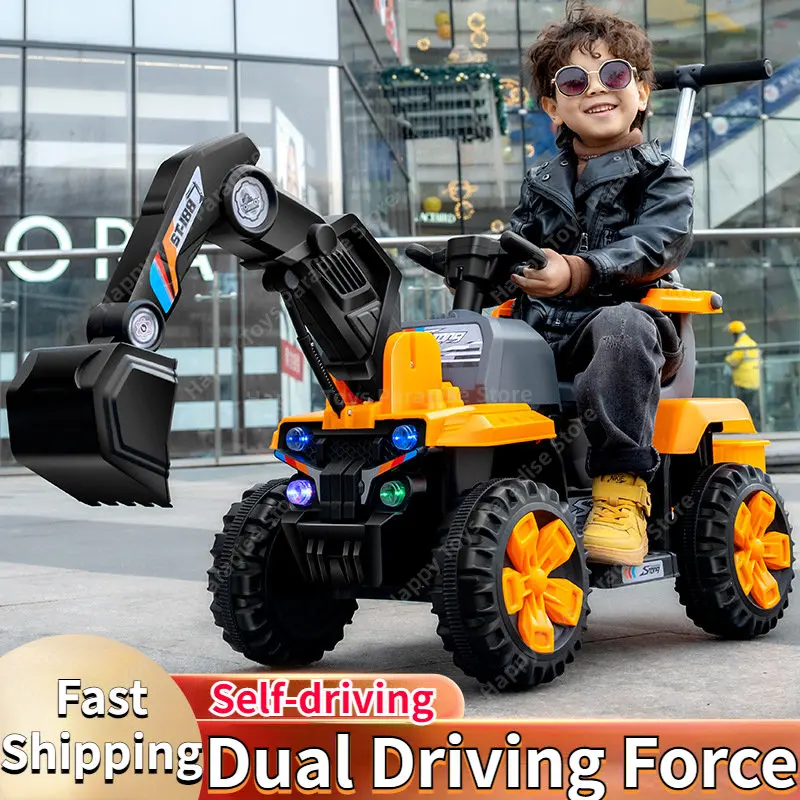 

2023 Newest Children's Excavator Engineering Toy Car Wireless Remote Control USB Boy Blue Electric Remote Control Car