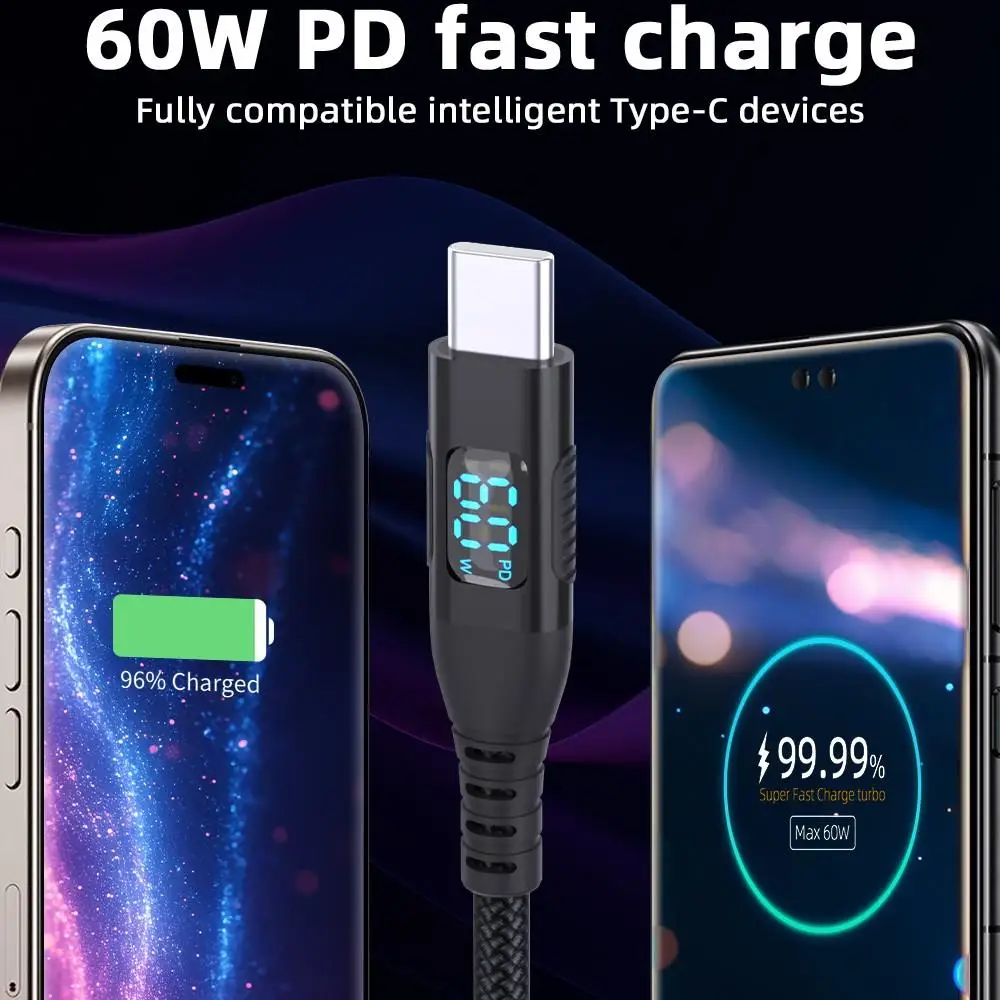 รูปสินค้า สายชาร์จ USB-C ถักไนลอน ชาร์จเร็ว ทนทาน