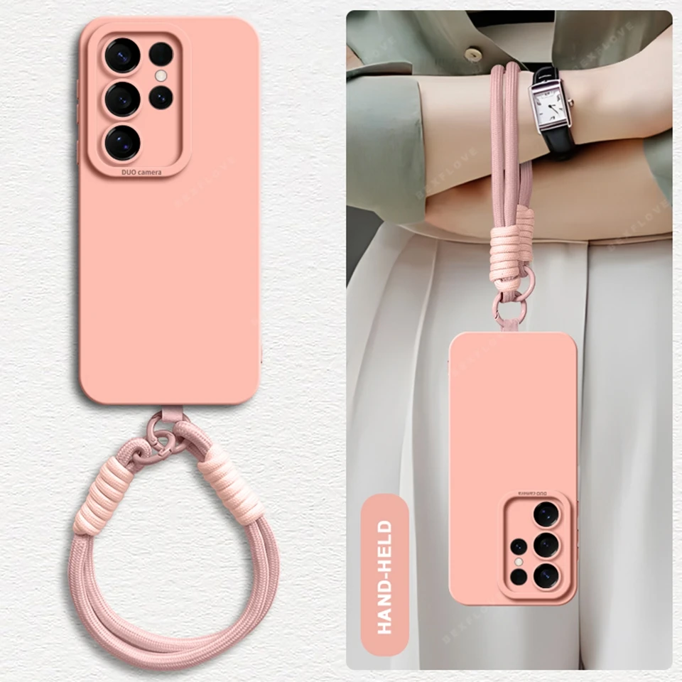 Liquid Silicone Phone Case with Wrist Strap and Lanyard Attachment - Original Cover
