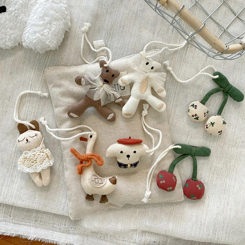 Creative Fabric Animal Doll Keychain For Bag Pendant Funny Small Bear Keyrings Duck Cute Hedgehog Pendant Accessories Gifts