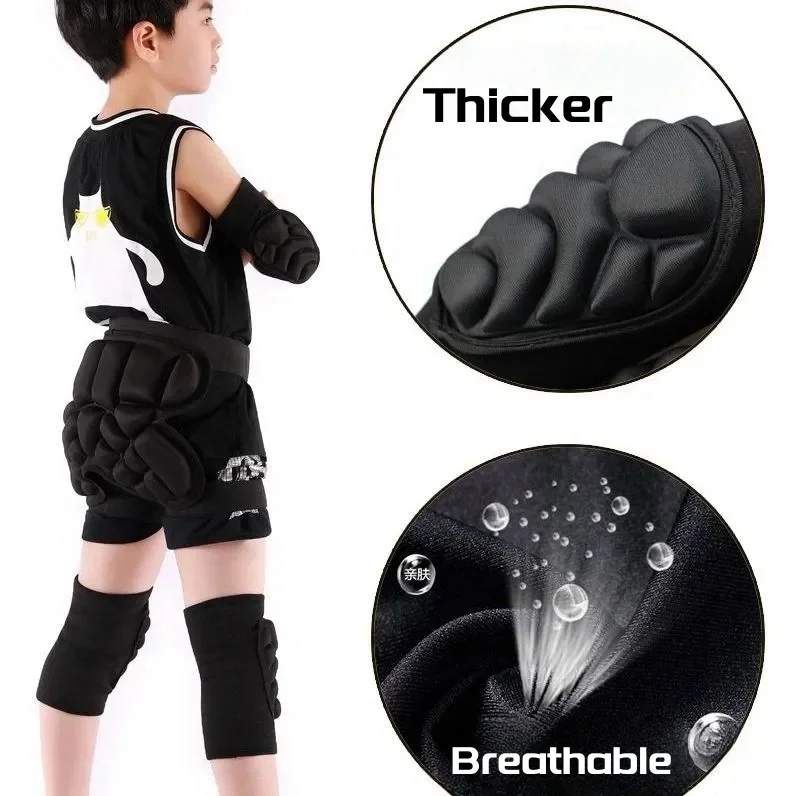 Ski Hip Protector Pants Prevention Butt Ice Scooter Sports Children's Protective Gear Knee Elbow Wrist Pads Cycling Skating 5Pcs